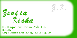 zsofia kiska business card